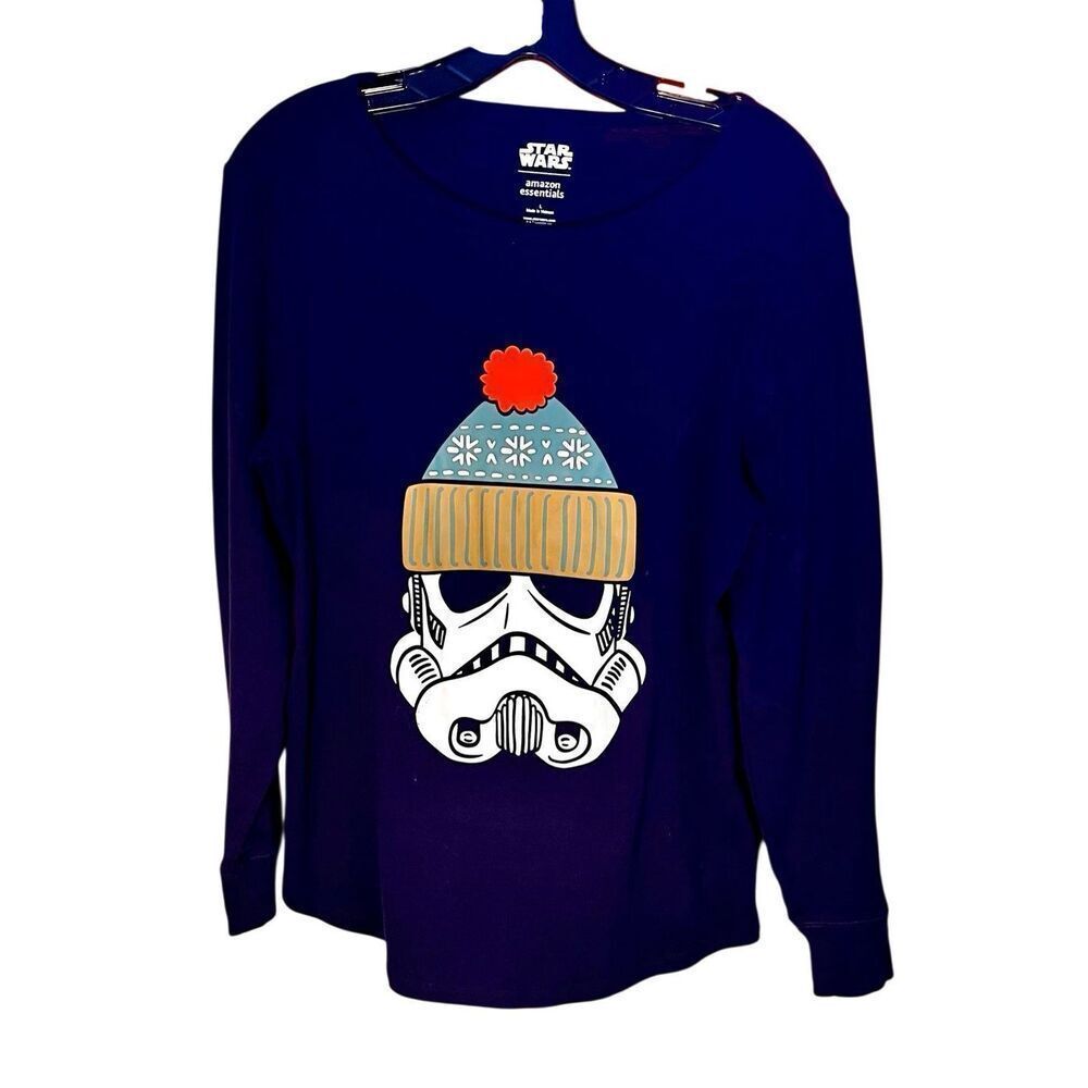 Star Wars Essentials Women's Pajama Sleep Shirt Lounge Long Sleeve Navy Size L